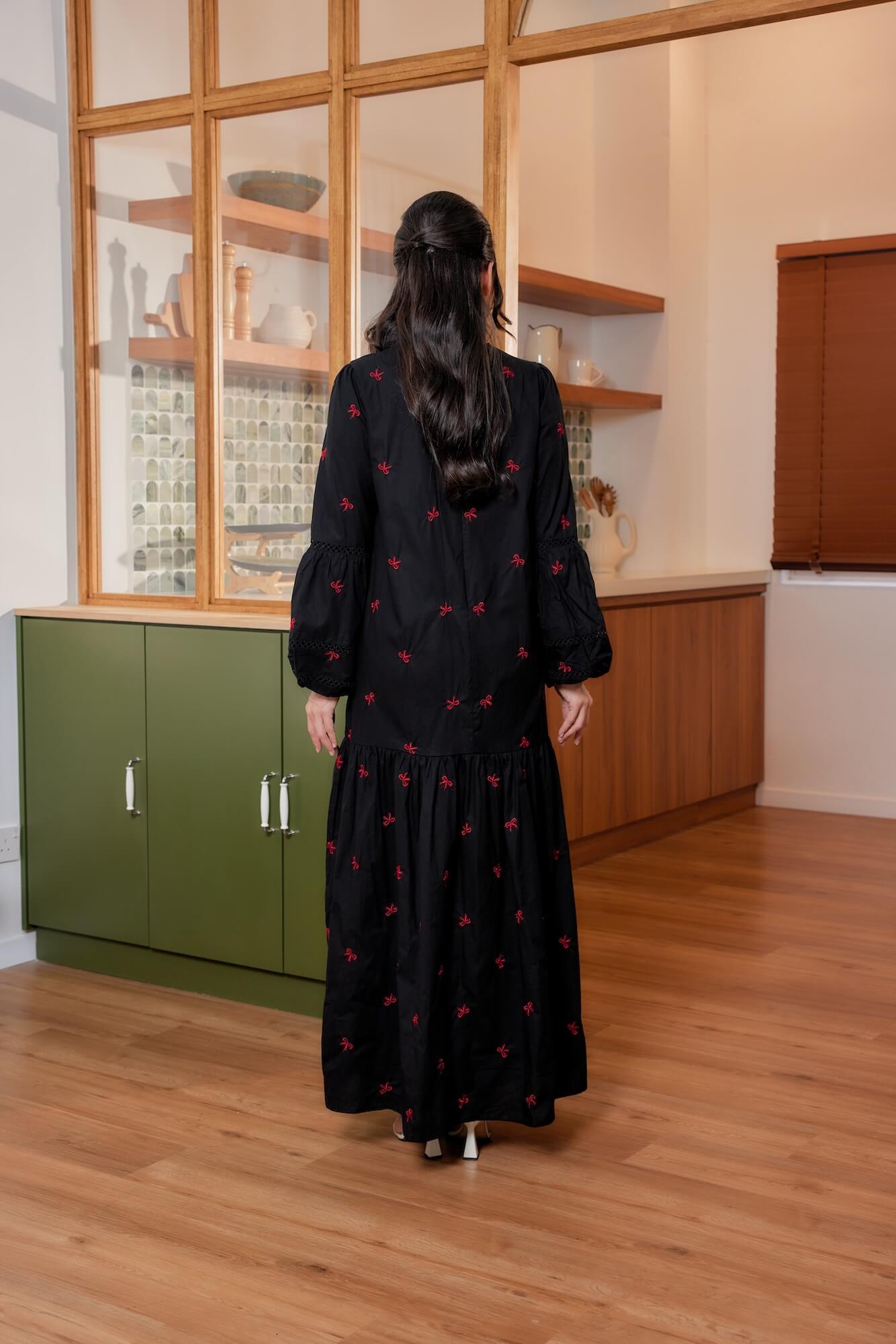 Nancy Dress - Black with Red Coquette