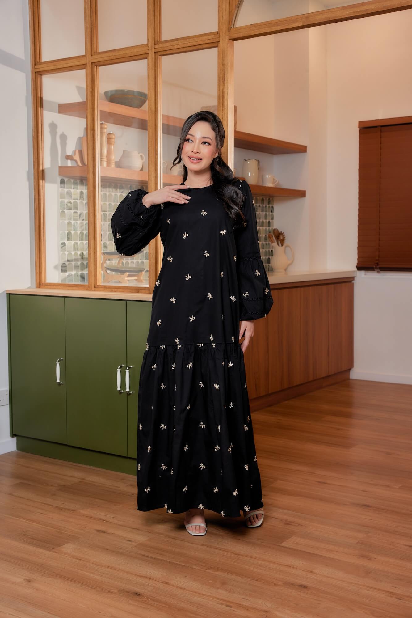 Nancy Dress - Black With Cream Coquette