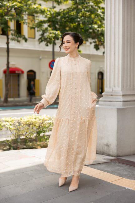 Riley Dress - Caramel Brown