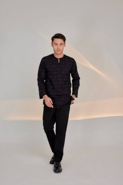 Kurta Rumi - Black with white plaid